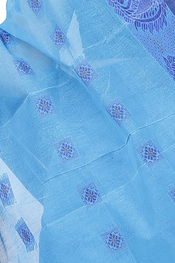 Blue Pure Cotton Aloka Tant Saree (908)